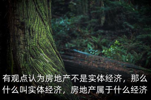 有觀點認為房地產(chǎn)不是實體經(jīng)濟，那么什么叫實體經(jīng)濟，房地產(chǎn)屬于什么經(jīng)濟