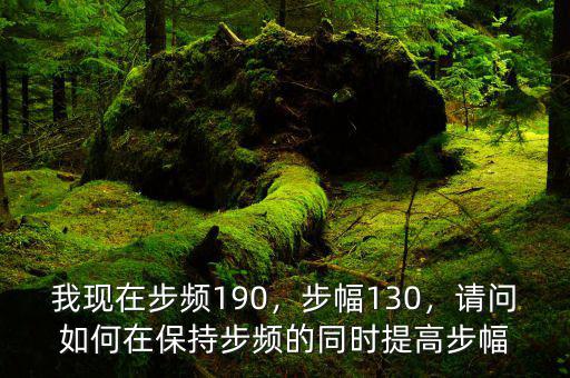我現(xiàn)在步頻190，步幅130，請問如何在保持步頻的同時提高步幅