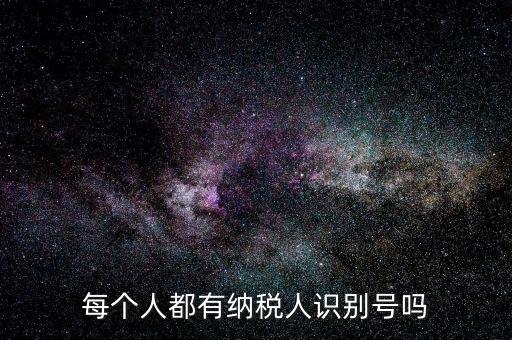 什么人是納稅人識別號，每個人都有納稅人識別號嗎