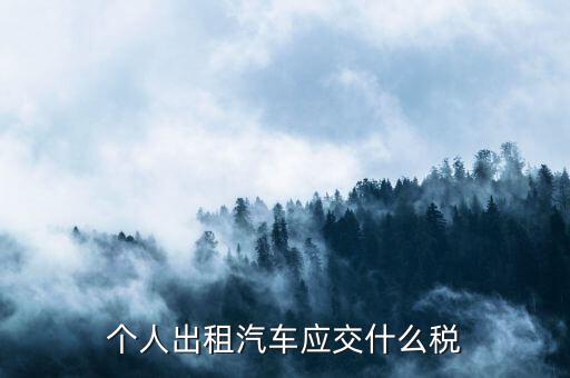 個(gè)人出租汽車交什么稅，出租車輛應(yīng)交什么稅搞運(yùn)輸應(yīng)該交哪些稅請教高手勿粘貼