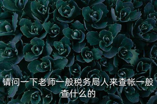 稅局查賬戶查什么，請(qǐng)問一下老師一般稅務(wù)局人來查帳一般查什么的