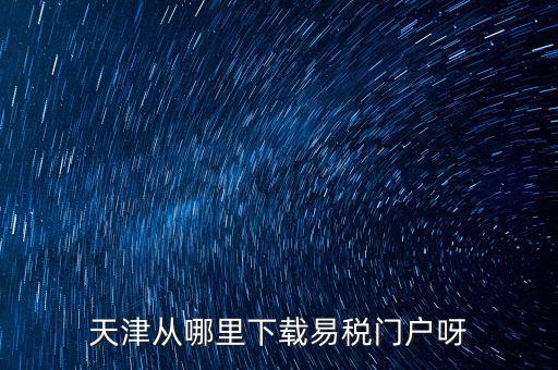 天津市地稅需下載什么地方，天津從哪里下載易稅門戶呀