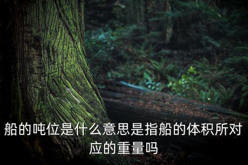什么是車船噸位，船舶噸位是什么意思