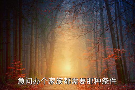 注冊家族辦公室需要什么資質(zhì)，急問辦個家族都需要那種條件